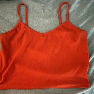 Orange Ribbed Camisole Top